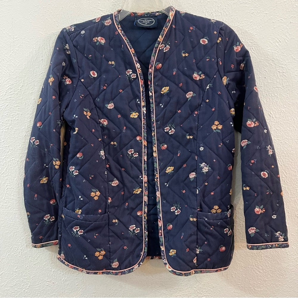 Avon Country Fashion blue floral quilted jacket